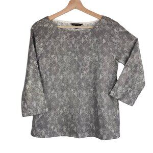 Banana Republic Silver Gray 3/4 Sleeve Top  Size X-Small